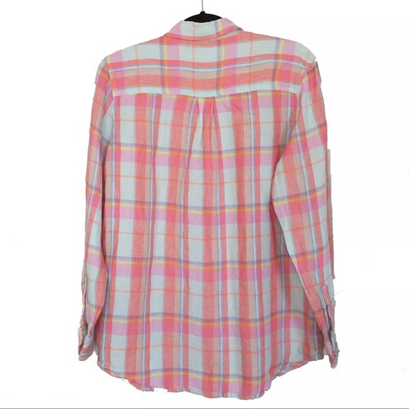 GAP Oversized 100% Linen Long Sleeved Button Up
Tunic Shirt Top PLAID Medium EUC - Picture 2 of 5